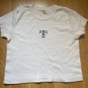 Brandy Melville Baby Tee White Los Angeles